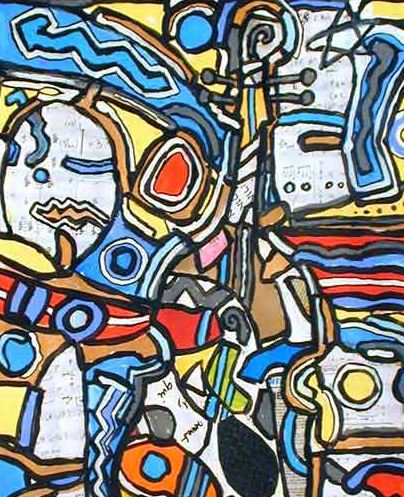 Oeuvre plastique d'Henri Guédon Le violon Caraïbe